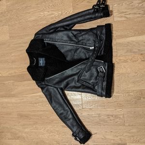 Sherpa lined biker jacket